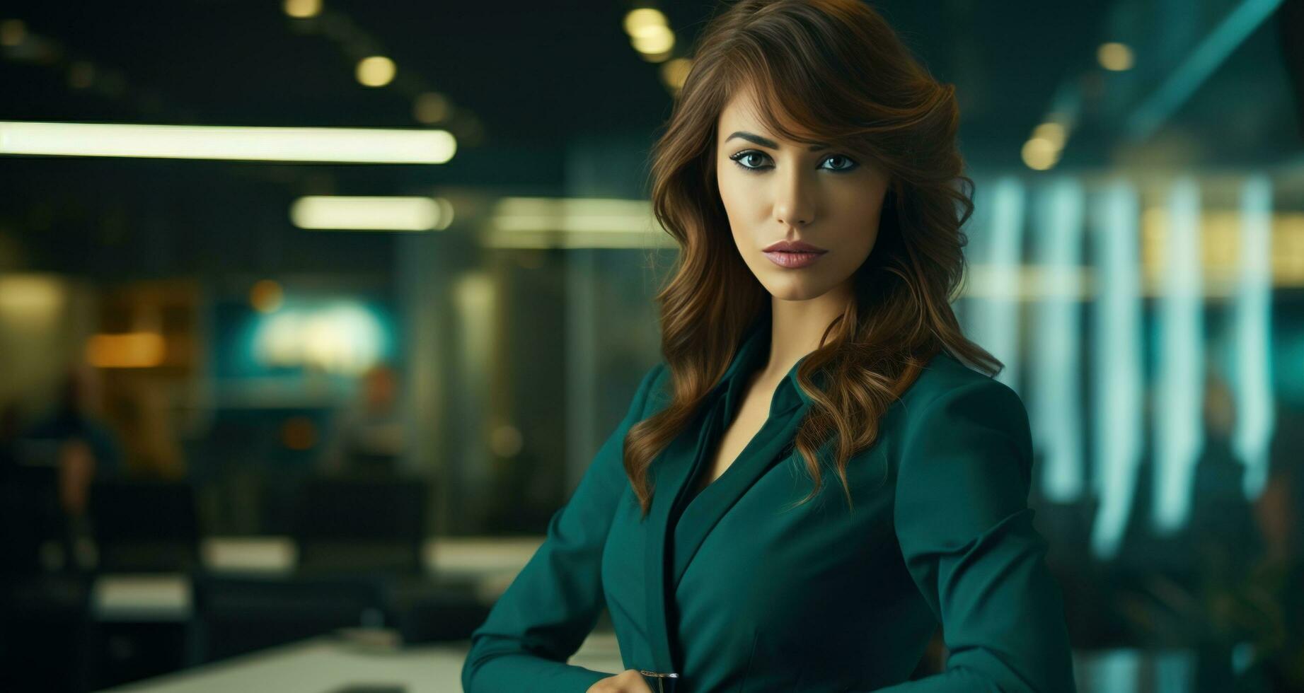 AI generated a business woman is in an office photo