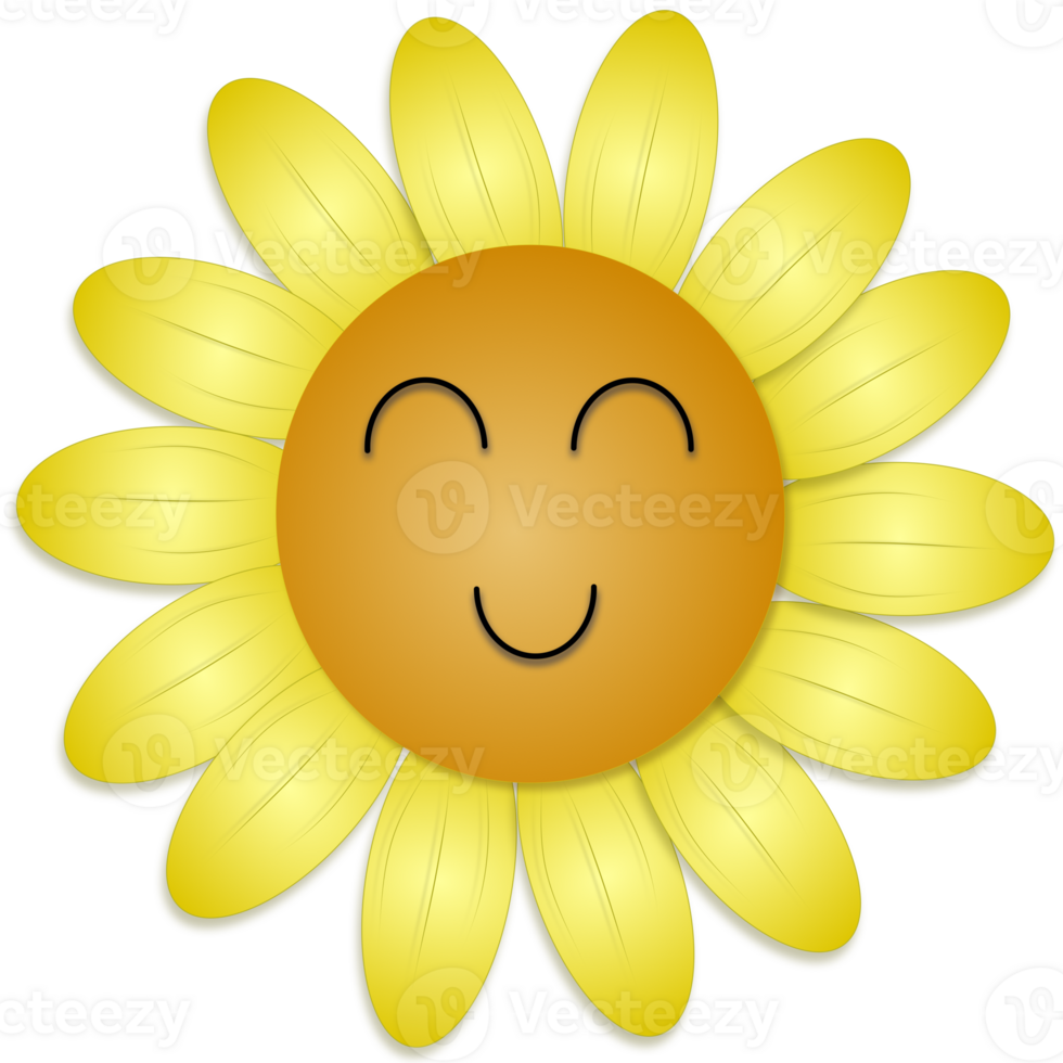 illustration of the smiling sunflower png