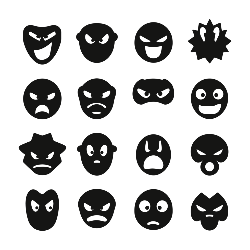 Gesicht Emotion Symbole Silhouette png Datei