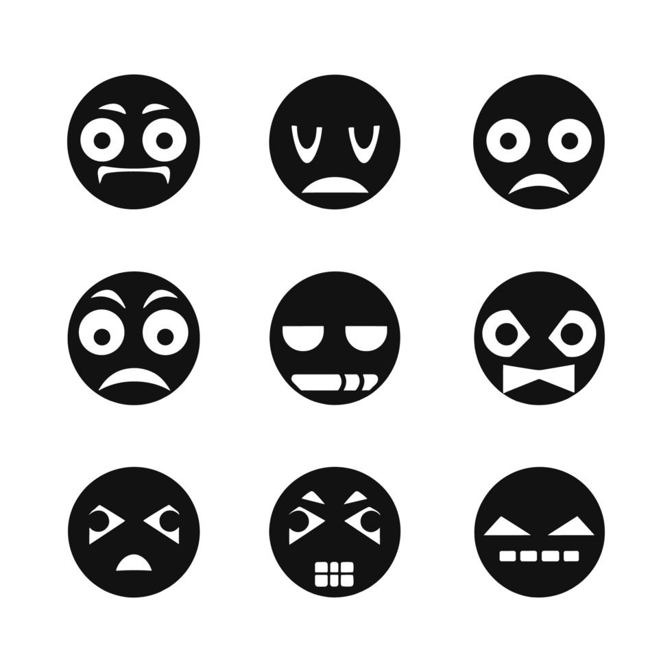 Face emotion icons silhouette PNG file