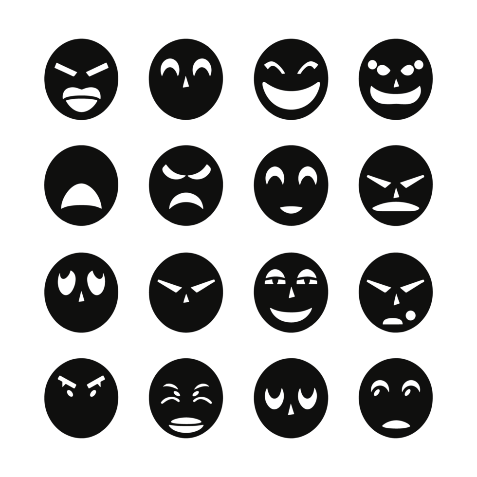 gezicht emotie pictogrammen silhouet PNG het dossier