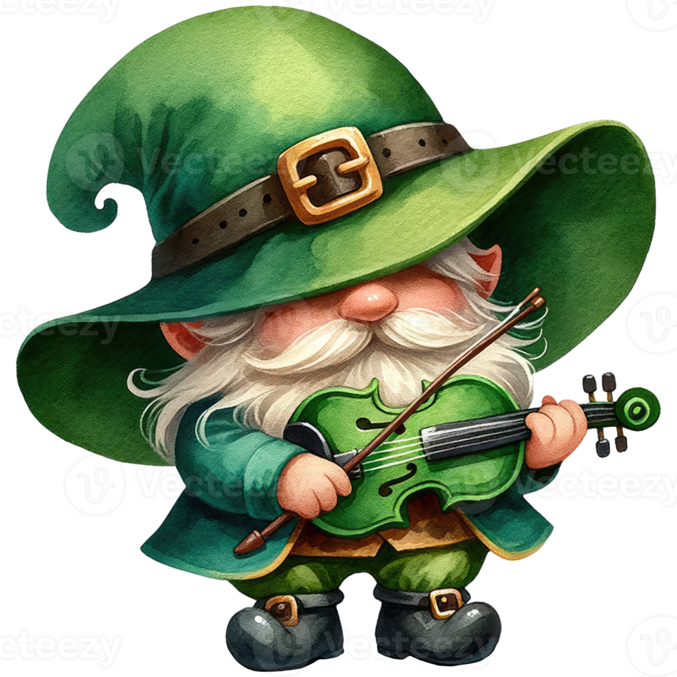 AI generated St Patrick Leprechaun Gnome dressed in green png