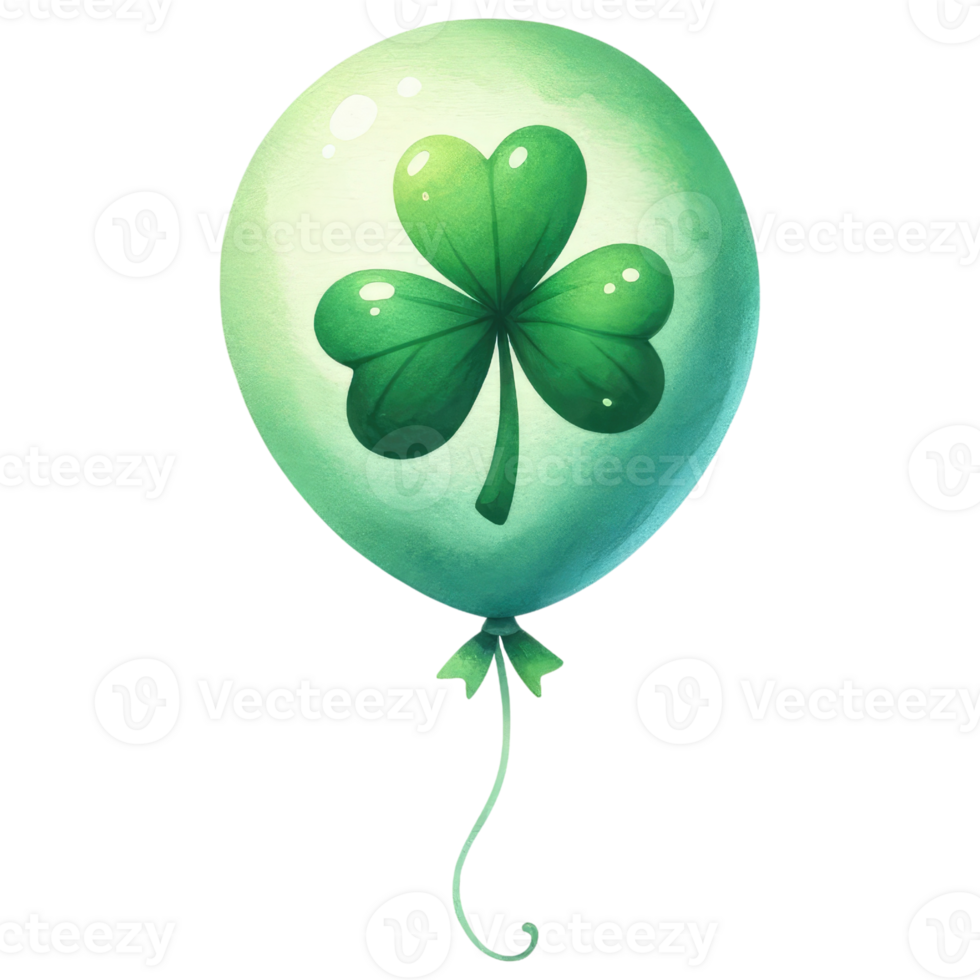 ai gerado verde trevo balão para st. patrick's dia celebração png