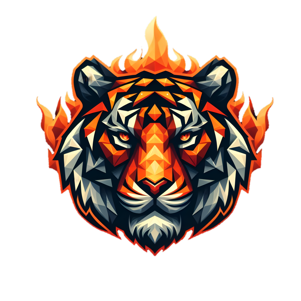 AI generated Lion head illustration with elements png