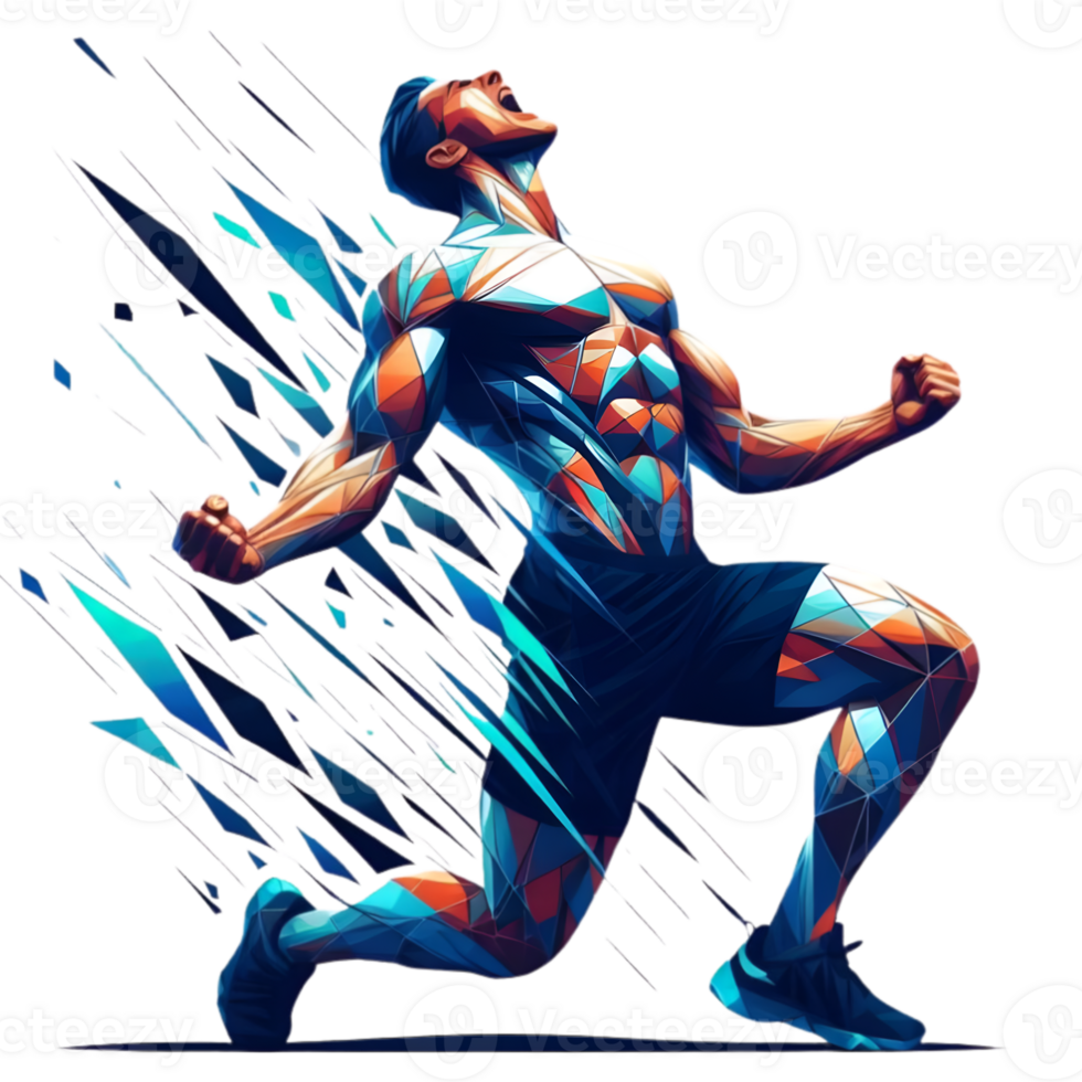 AI generated Illustration of an athlete celebrating a victory png