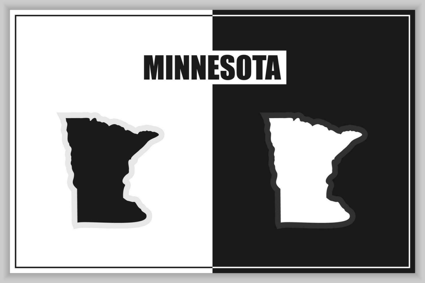 Flat style map of State of Minnesota, USA. Minnesota outline. Vector illustration