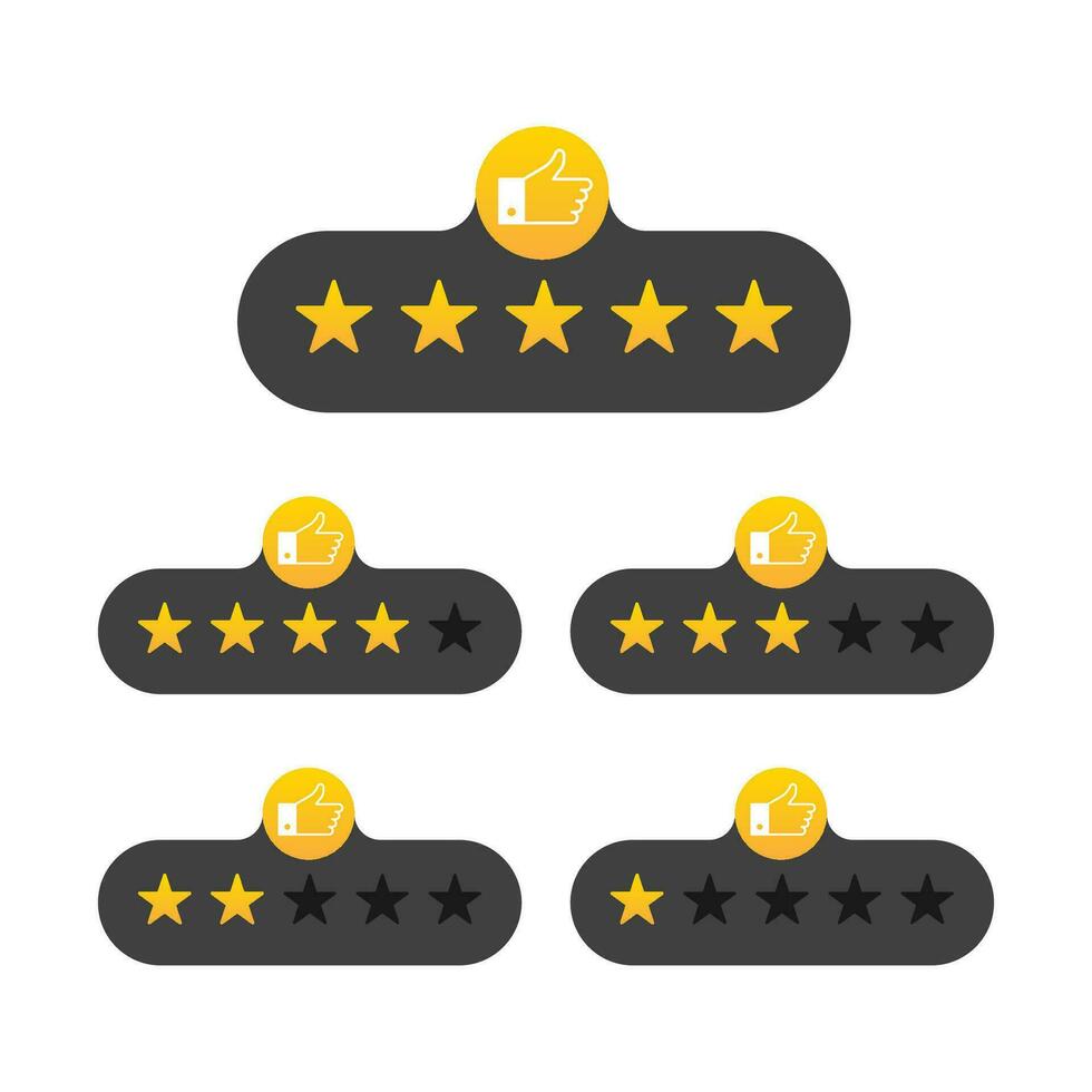 Rating stars badges on a white background. Vector illustration.