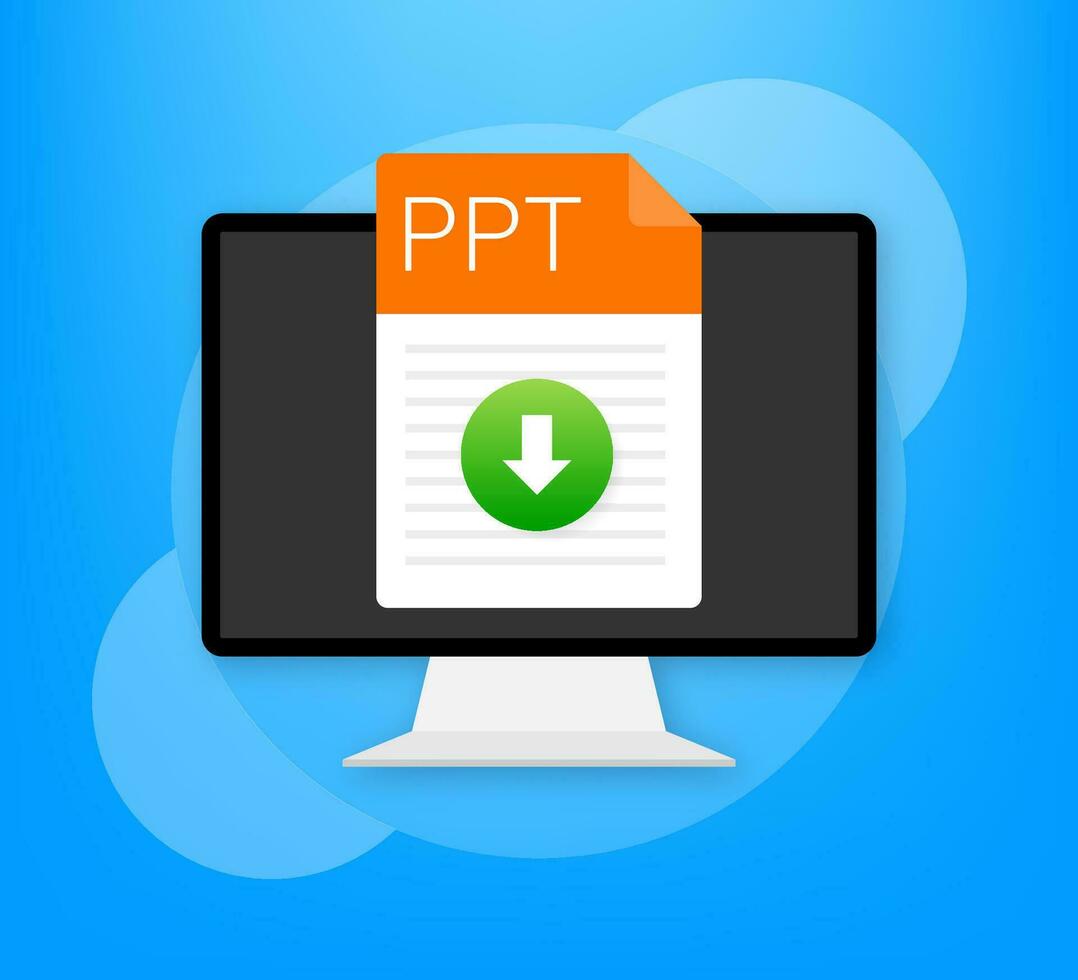 PPT file icon. Spreadsheet document type. Modern flat design graphic illustration. Vector PPT icon.