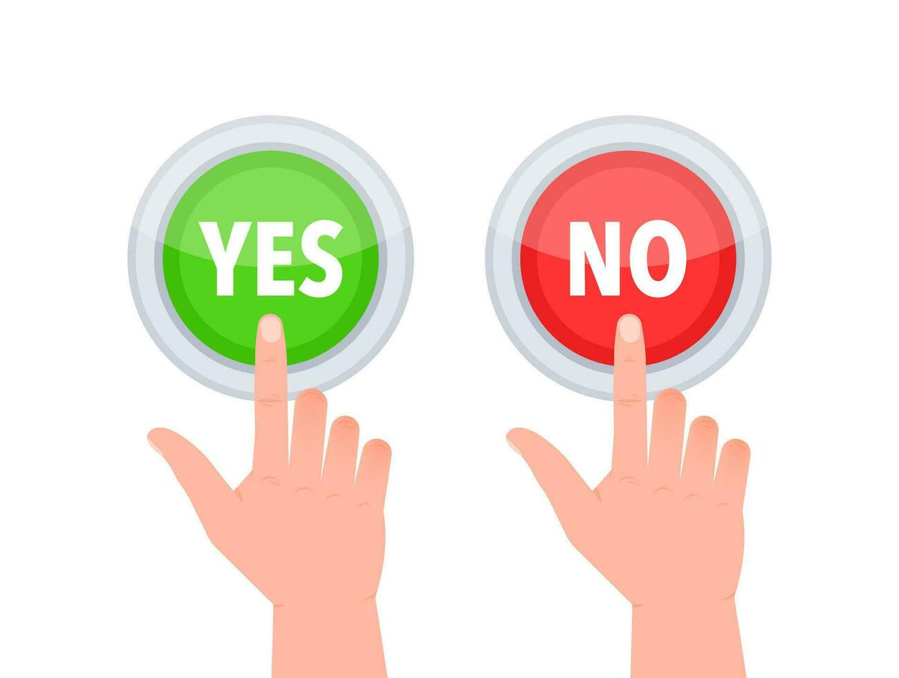 Yes and No button. Approved and Rejected. Yes no in speech bubble. Check marks. vector