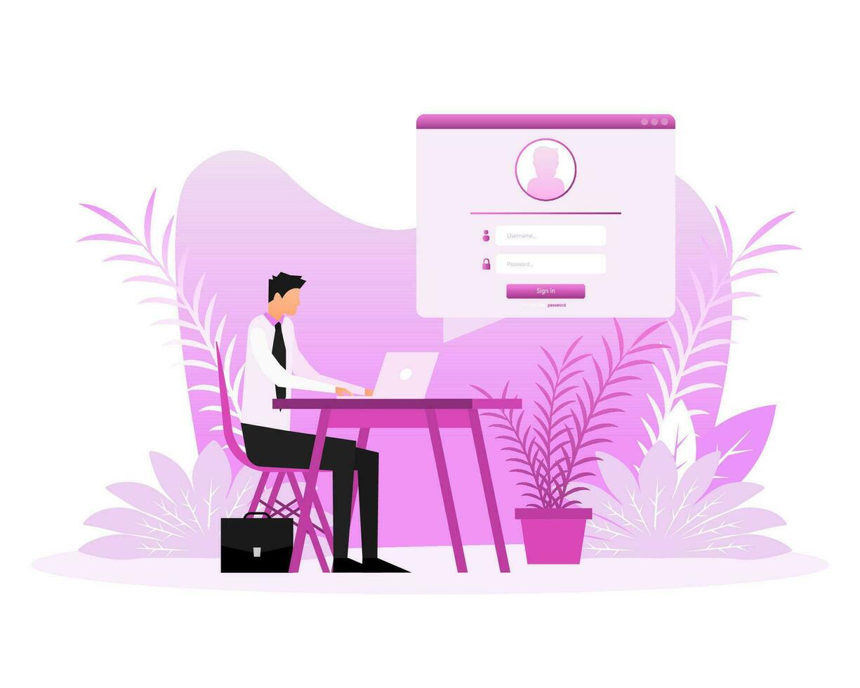 Log in people. Isometric vector illustration. Illustration with sign in people for mobile app design
