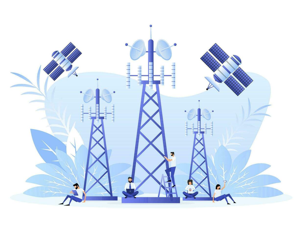 Wireless network. High-speed mobile Internet, signal, network. vector