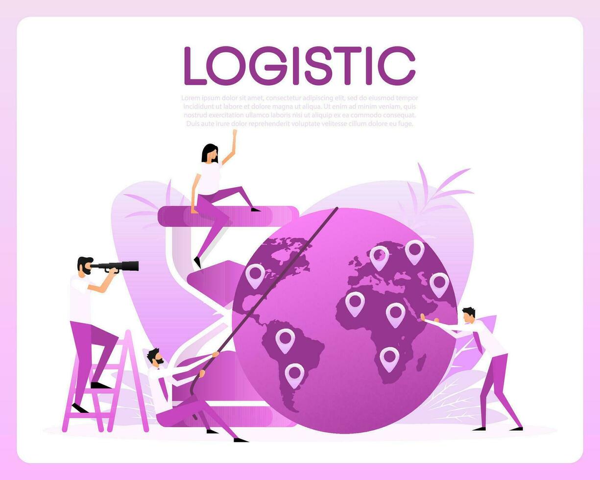 Logistic people, great design for any purposes. Vector illustration.