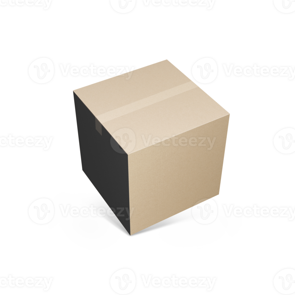 Delivery cardboard box mockup png