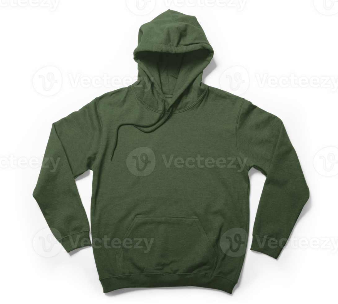 Front view of hoodie mockup template isolated png