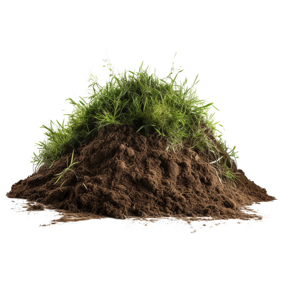 AI generated Grassy dirt heap isolated on transparent background png