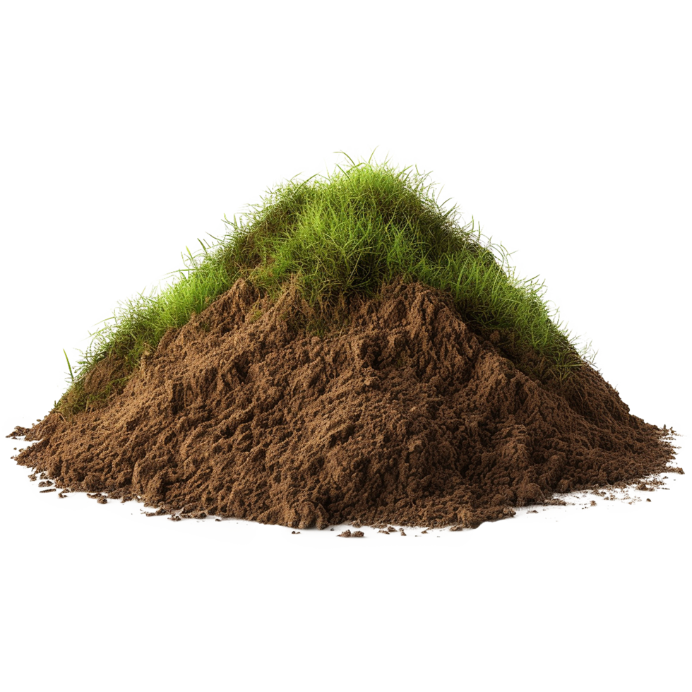 AI generated Grassy dirt heap isolated on transparent background png