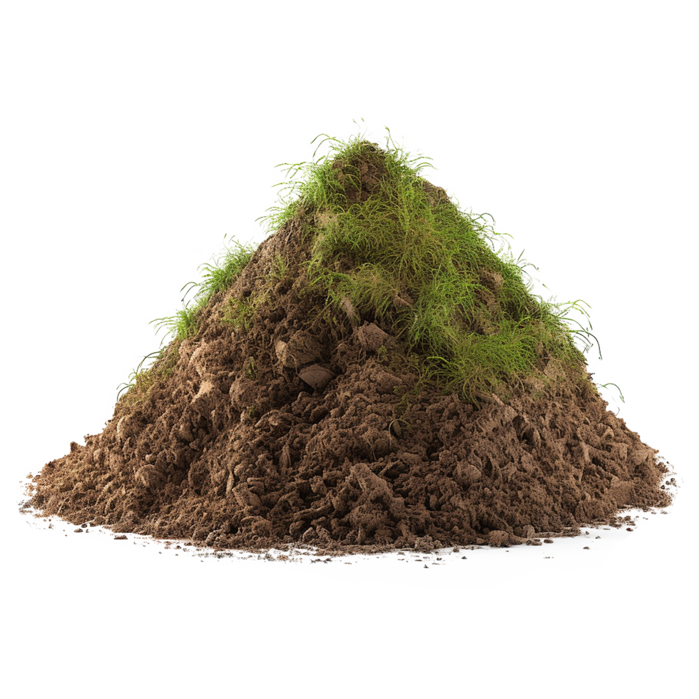 AI generated Grassy dirt heap isolated on transparent background png