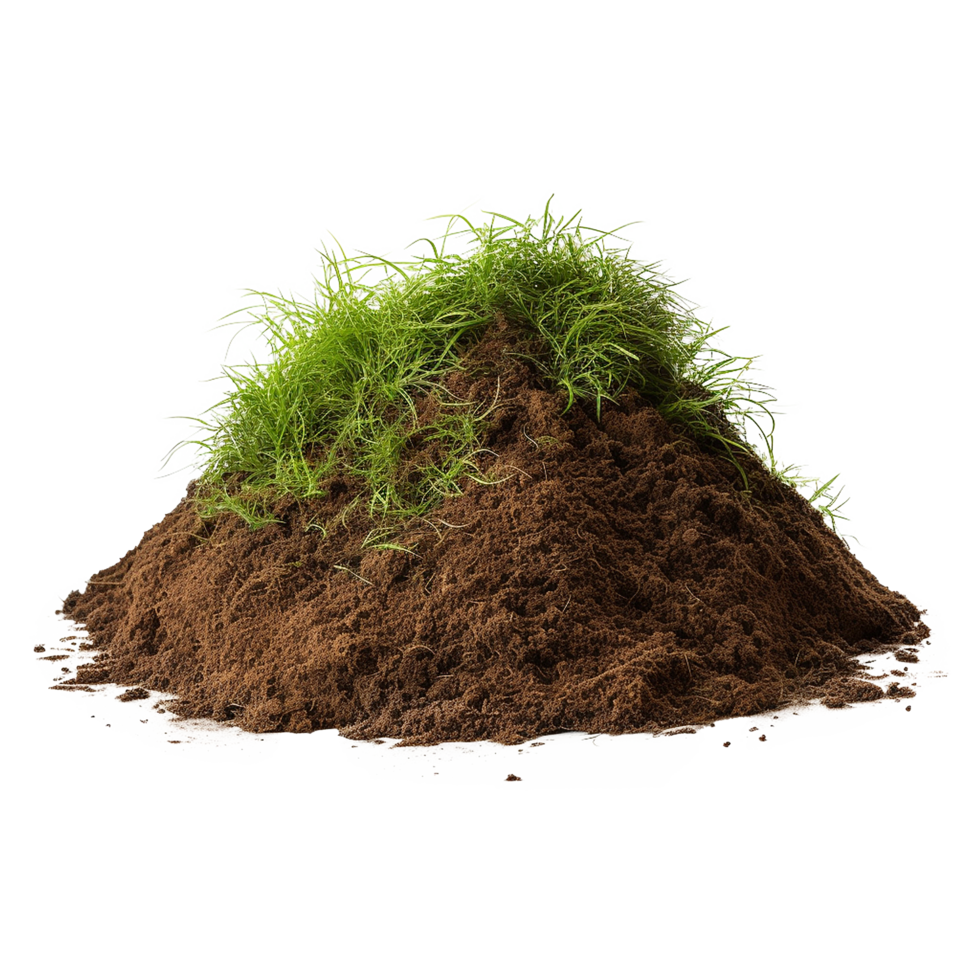 AI generated Grassy dirt heap isolated on transparent background png