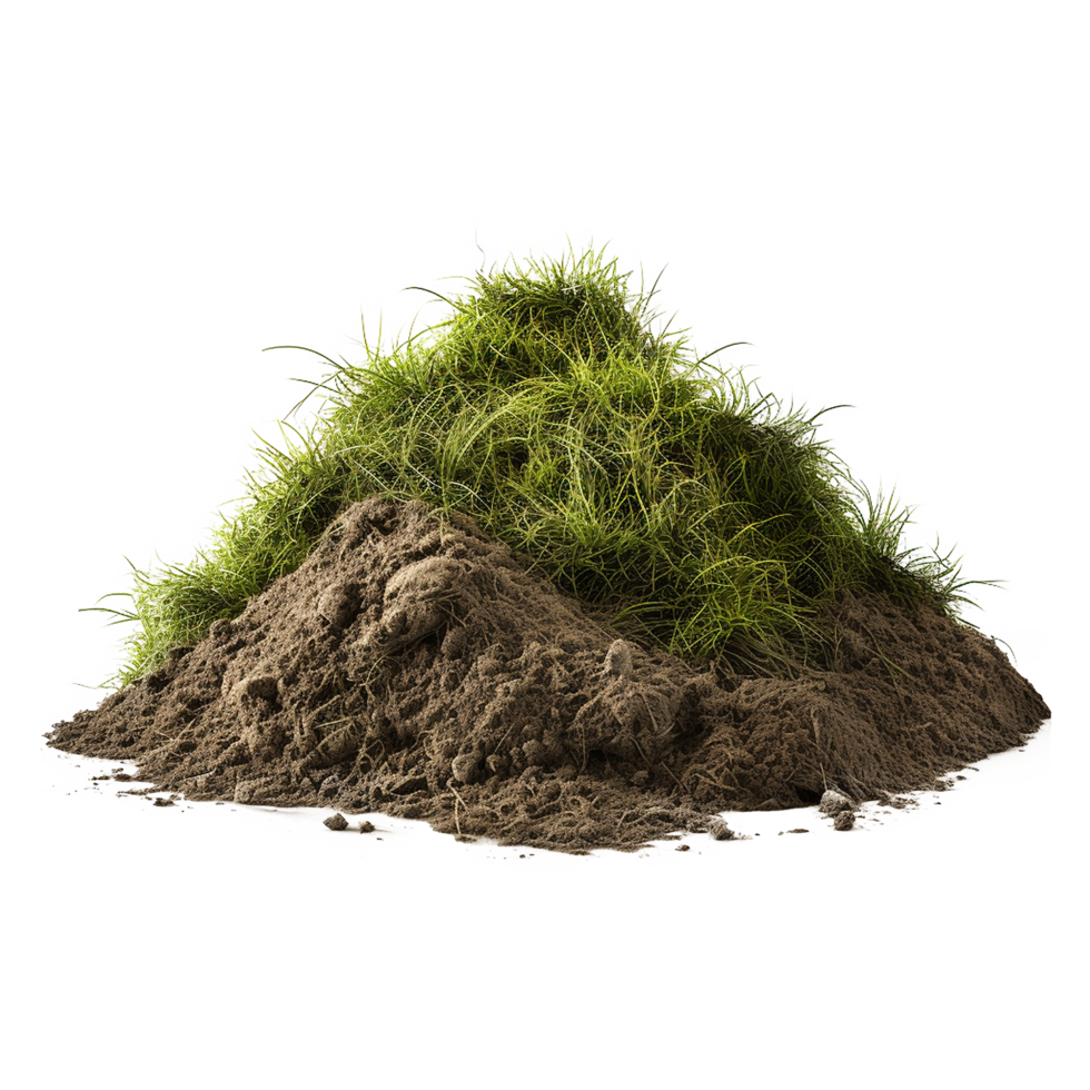 AI generated Grassy dirt heap isolated on transparent background png