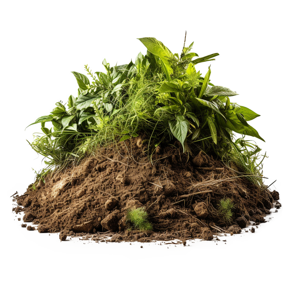 AI generated Grassy dirt heap isolated on transparent background png