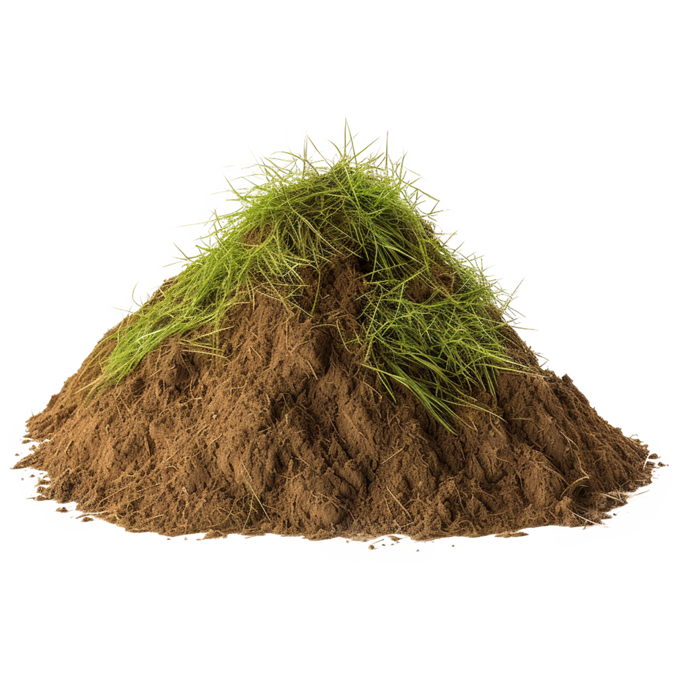 AI generated Grassy dirt heap isolated on transparent background png