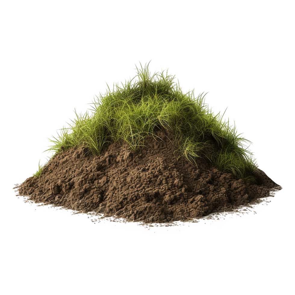 AI generated Grassy dirt heap isolated on transparent background png