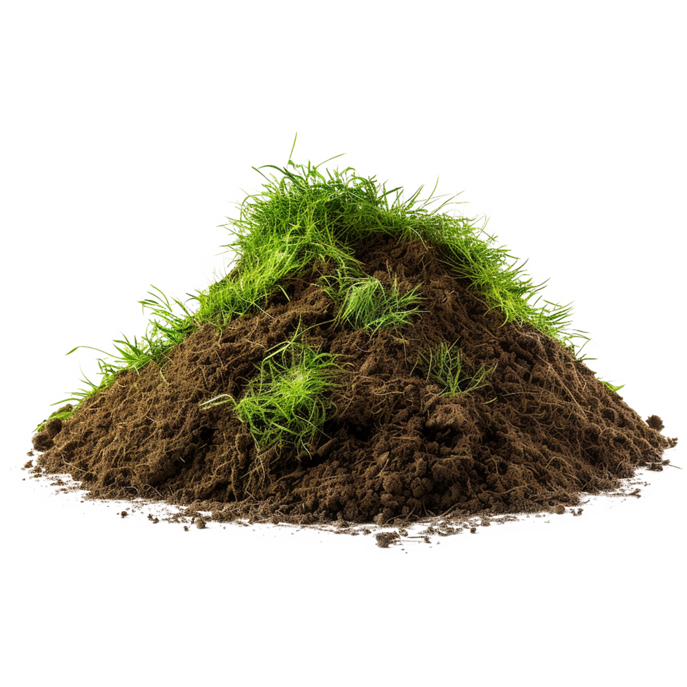 AI generated Grassy dirt heap isolated on transparent background png