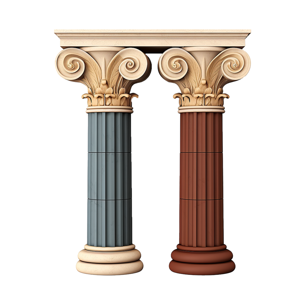 AI generated Greek column isolated on transparent background png