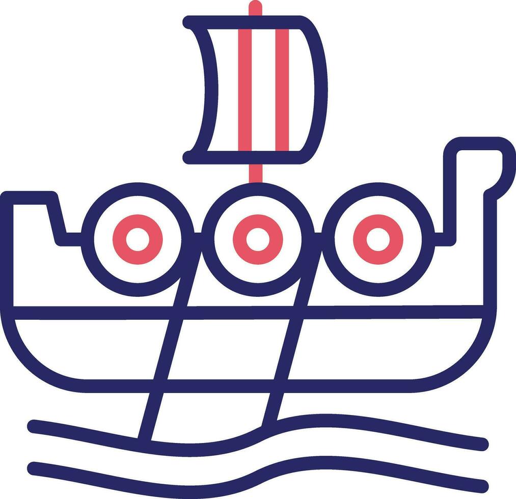 icono de vector de barco vikingo