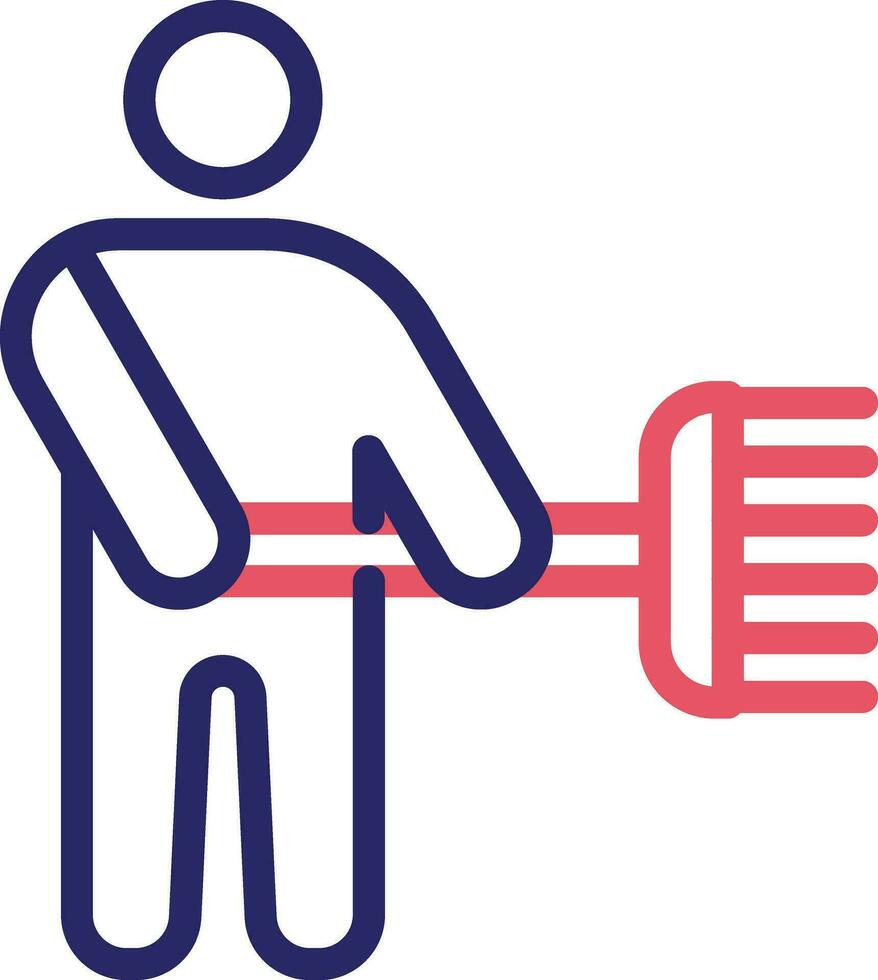 Man Holding Mop Vector Icon