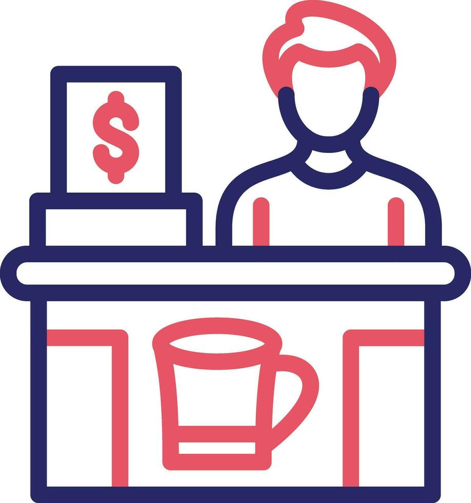 Bar Cashier Vector Icon