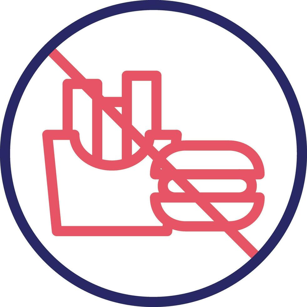 No Fast Food Vector Icon
