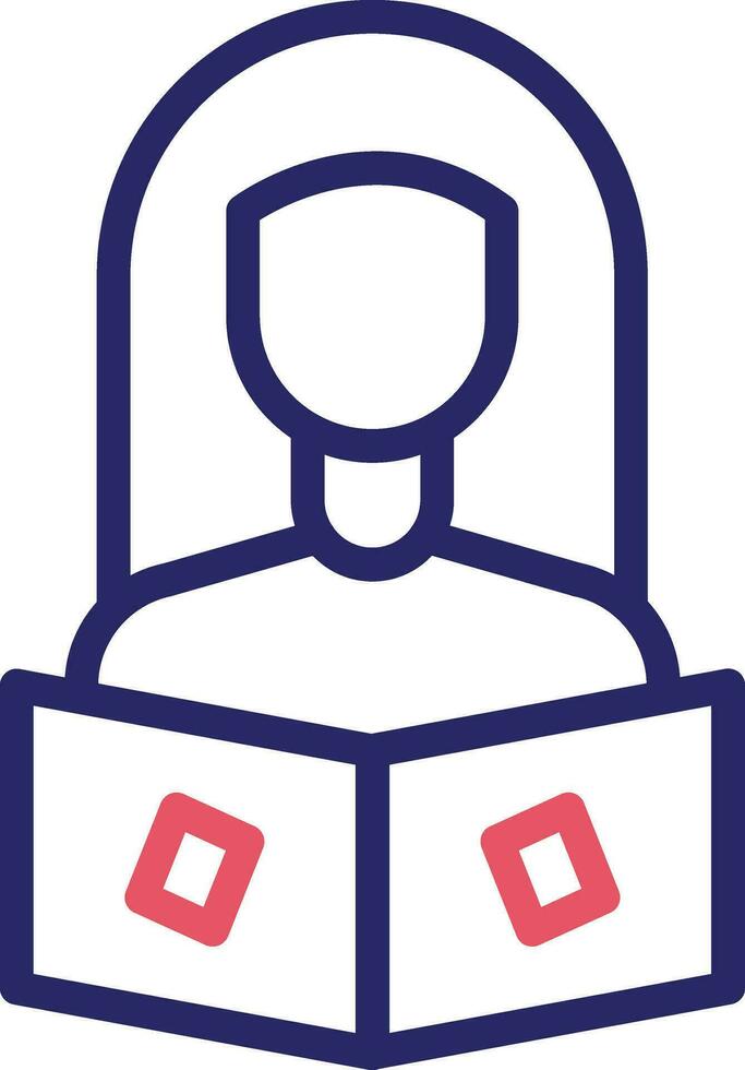 Women Reading Book Vector Icon