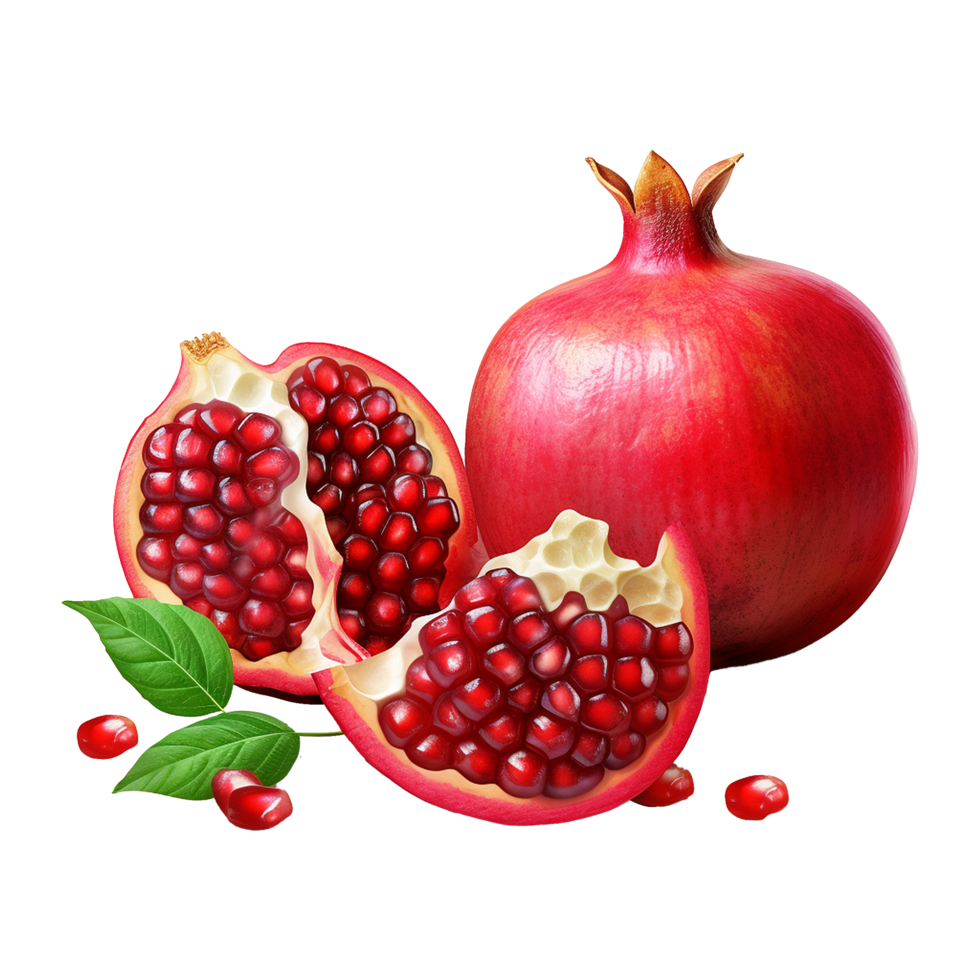 AI generated Pomegranate fruit isolated on transparent background png