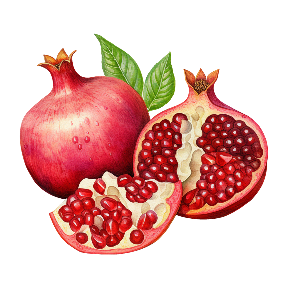 AI generated Pomegranate fruit isolated on transparent background png