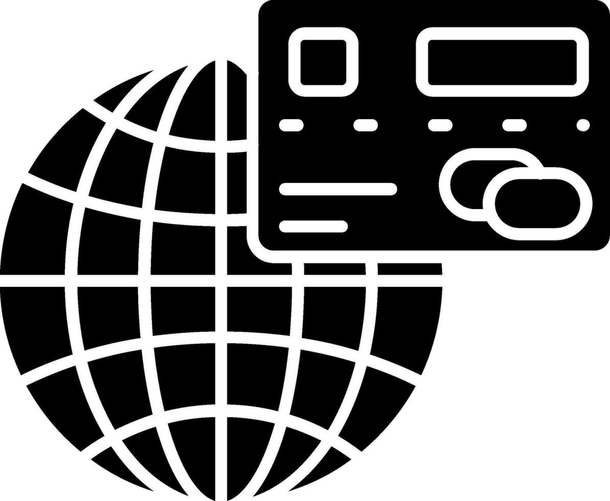 icono de glifo global vector