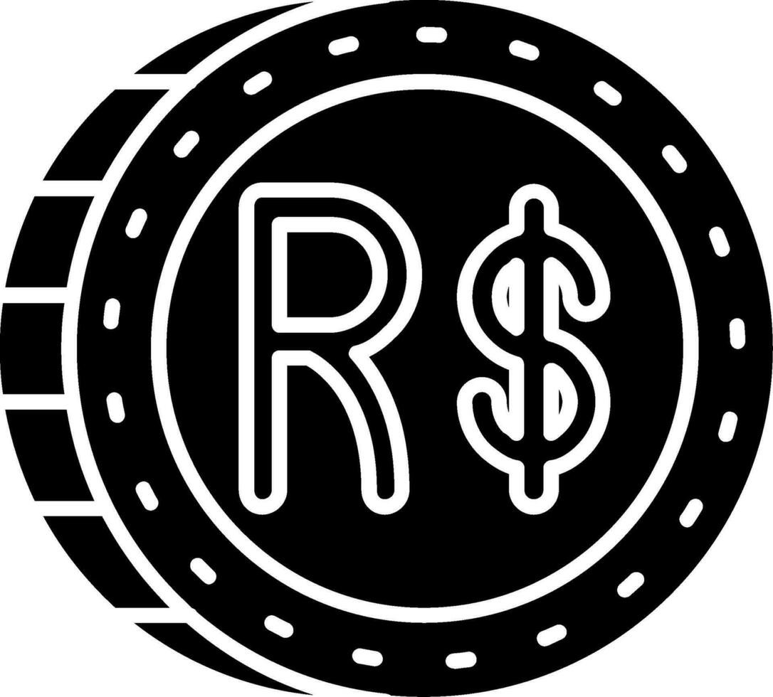 Brazilian real Glyph Icon vector