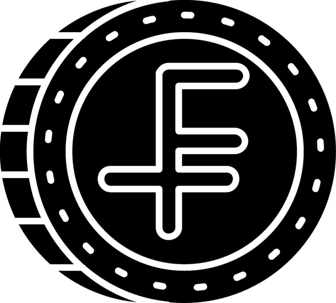 Swiss franc Glyph Icon vector