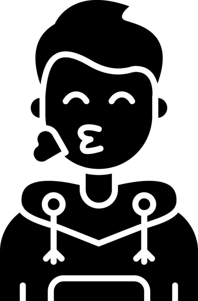 Kiss Glyph Icon vector