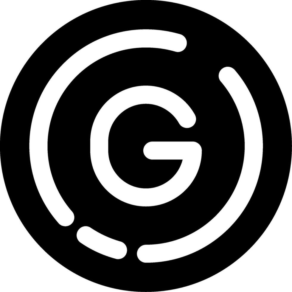 Letter g Glyph Icon vector