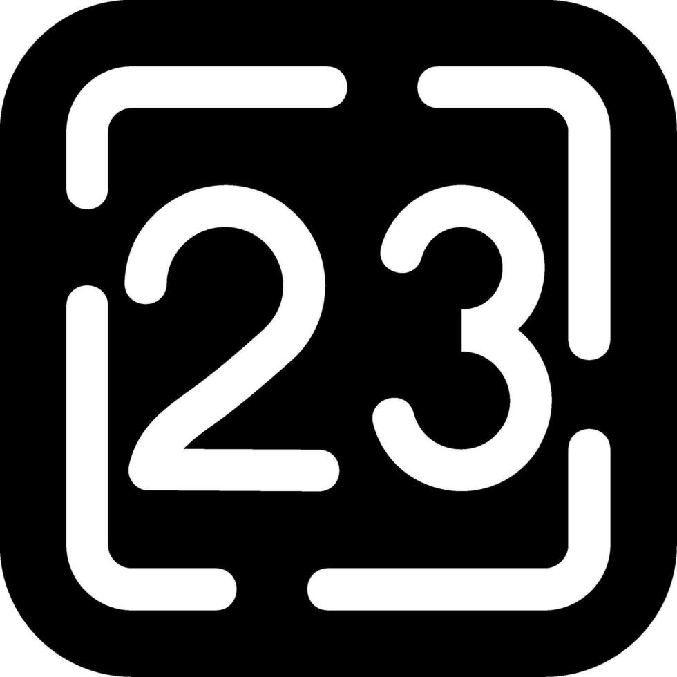 Twenty Three Glyph Icon vector