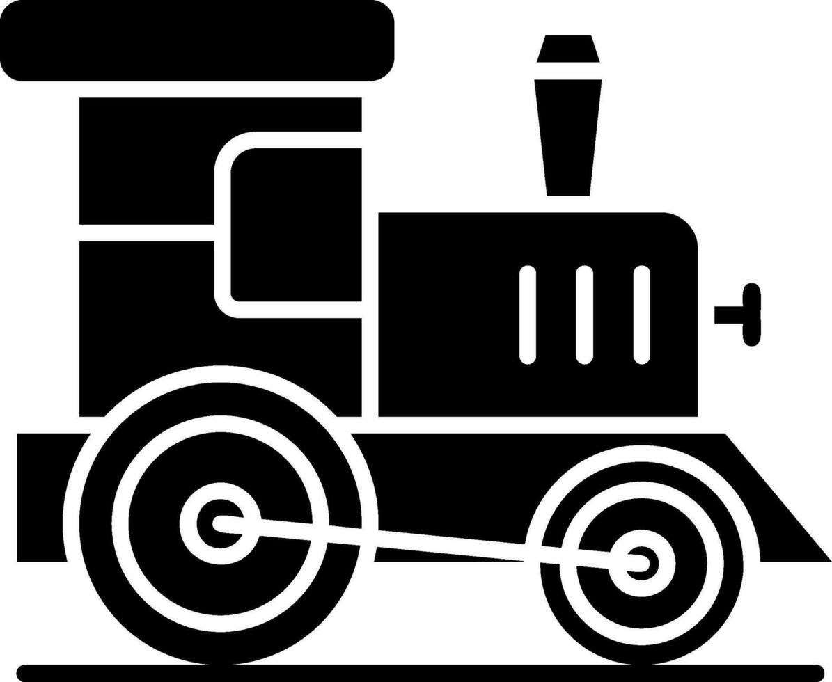 icono de glifo de tren de juguete vector