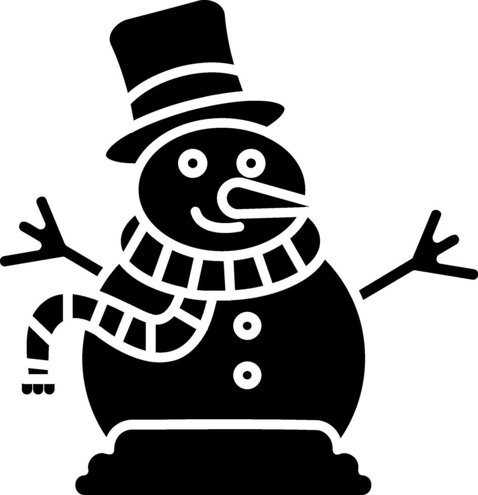 Snowman Glyph Icon vector