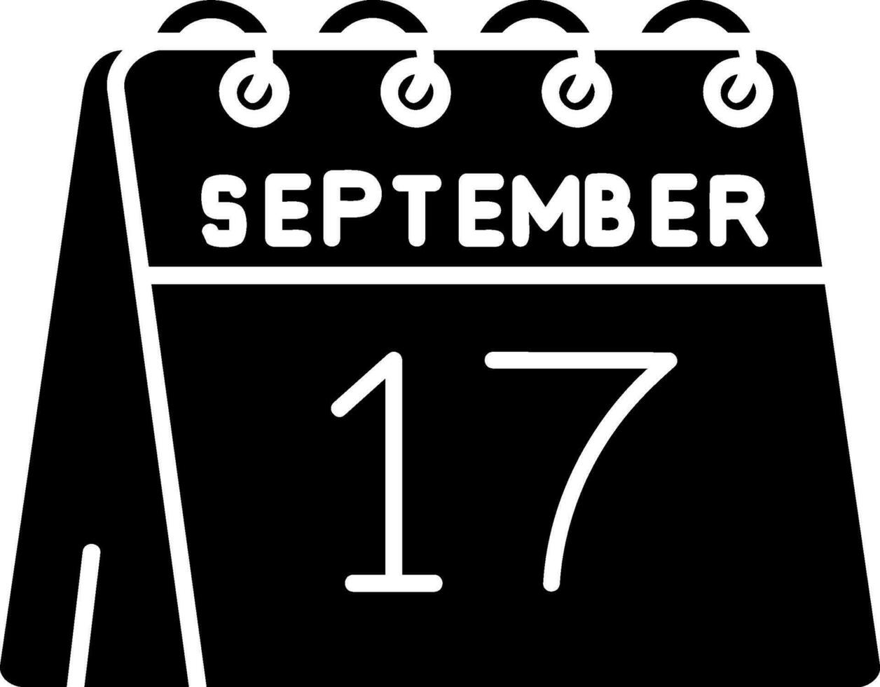 17th of September Glyph Icon vector