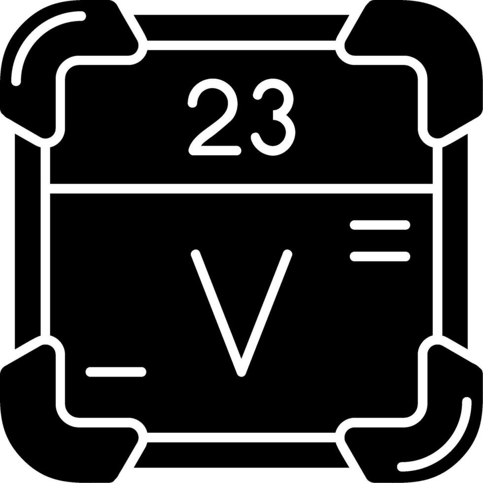 Vanadium Glyph Icon vector