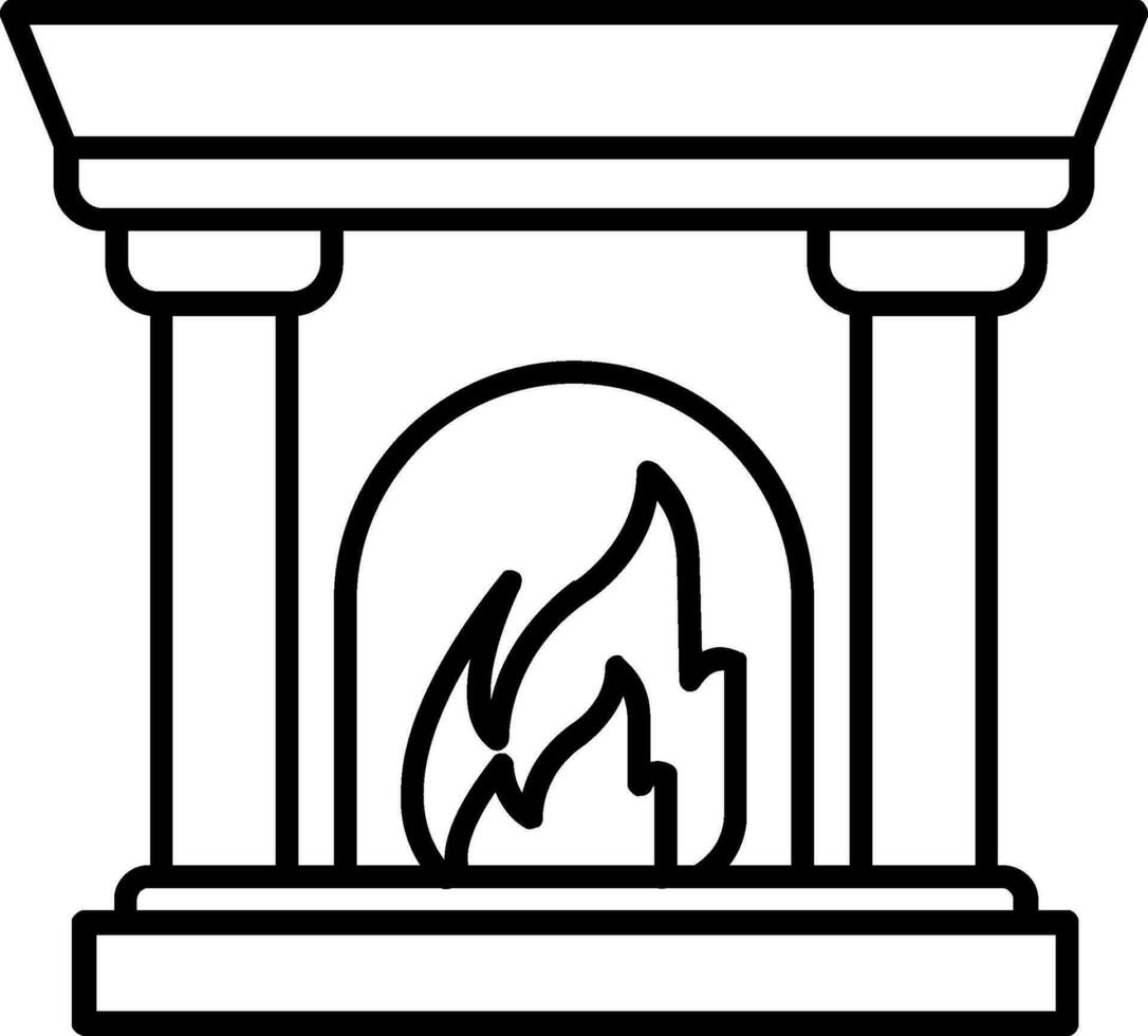 Fireplace Line Icon vector