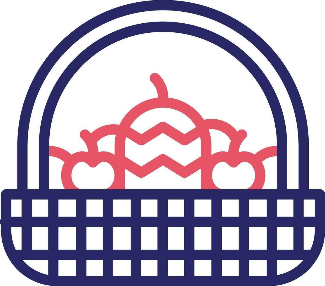 Fruits Basket Vector Icon