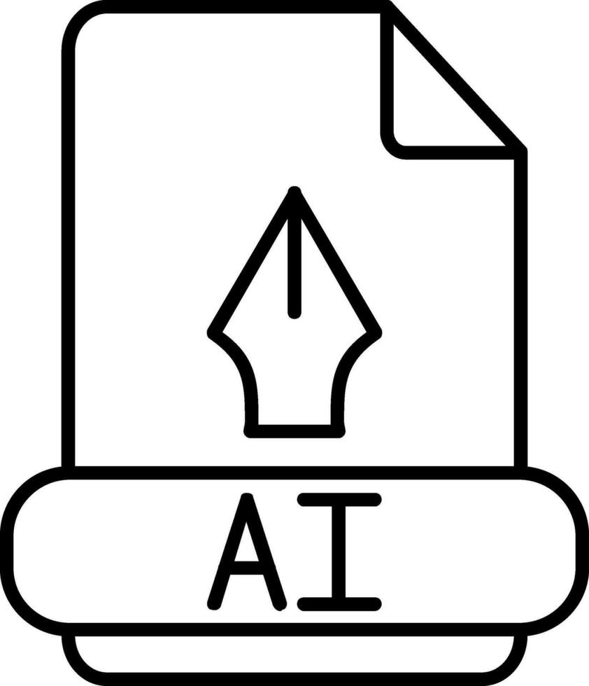 icono de línea ai vector