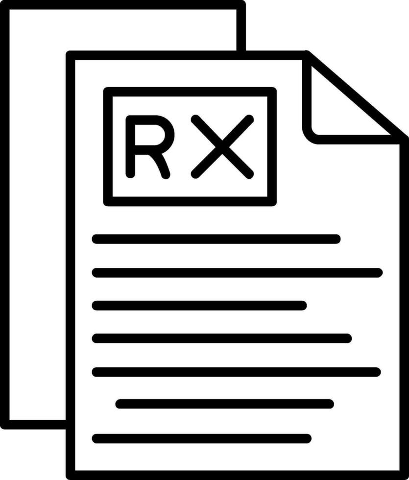 rx línea icono vector