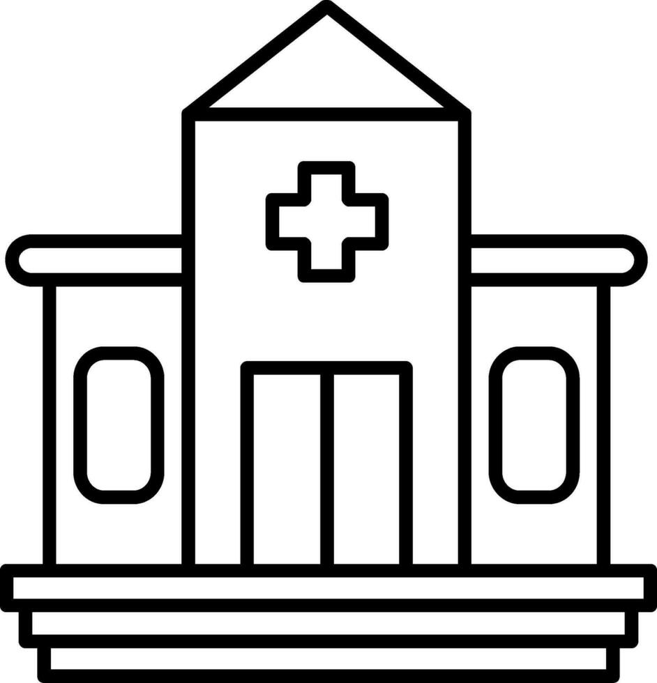 icono de línea de hospital vector